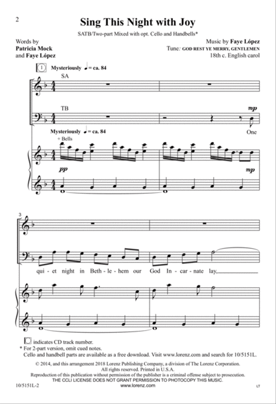 Sing This Night with Joy! 4-Part scores gallery preview page 2
