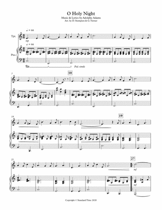O Holy Night for Trumpet Solo with Piano Accompaniment (Christmas)