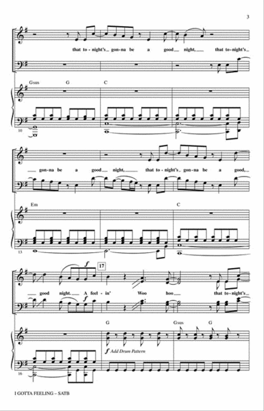 I Gotta Feeling 4-Part scores gallery preview page 3