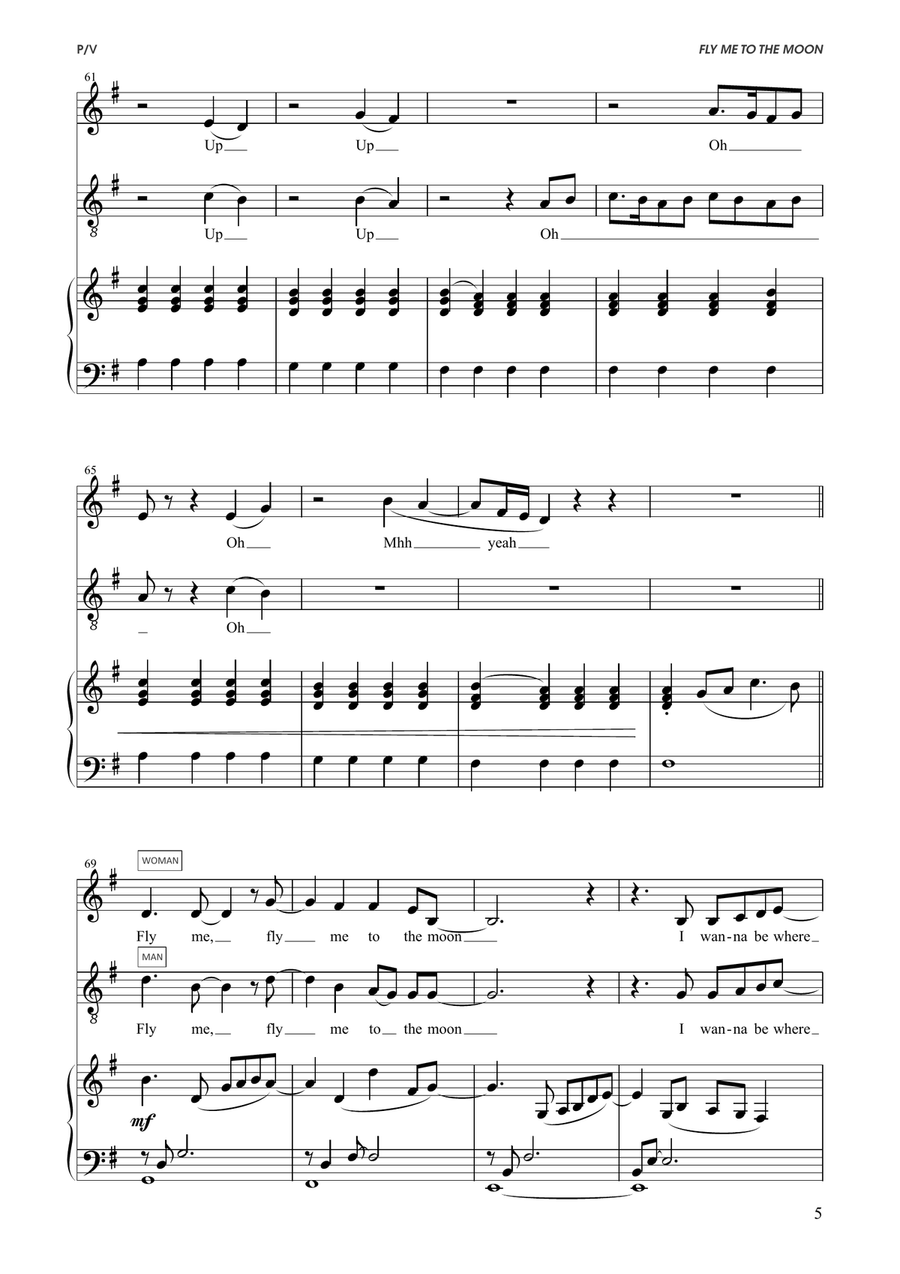 Fly Me To The Moon - Duet Voice scores gallery preview page 5