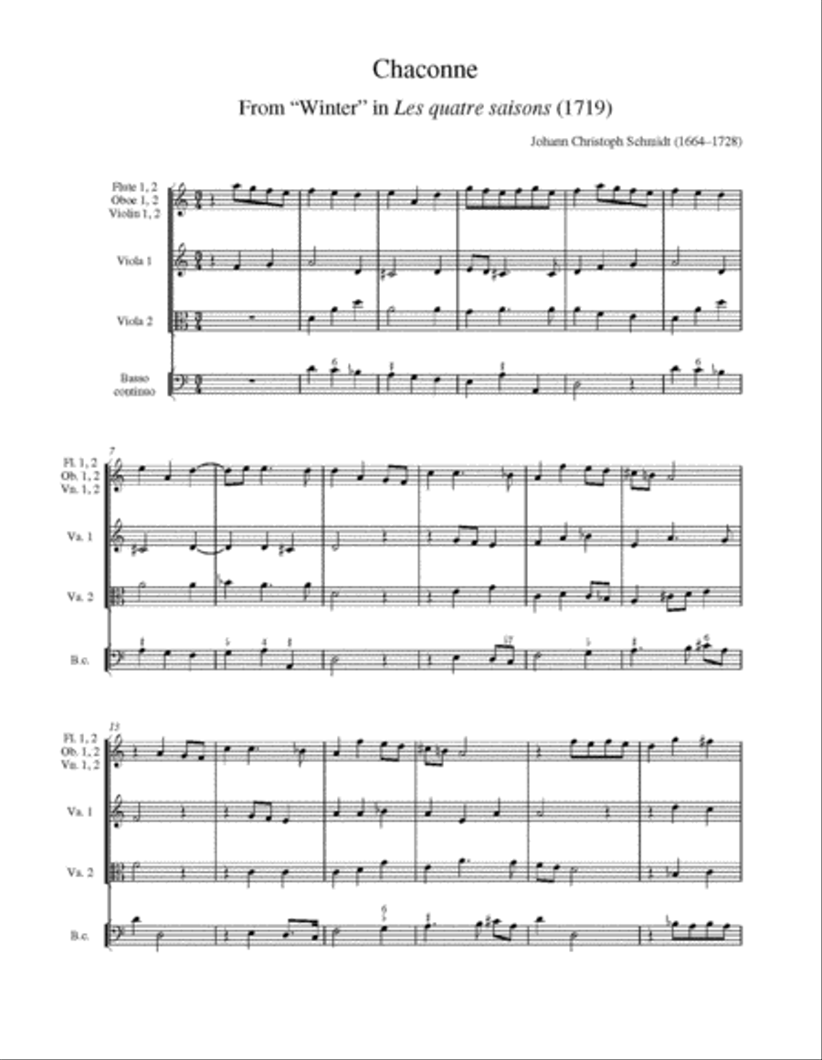 Chaconne from Les quatre saisons Score scores gallery preview page 3