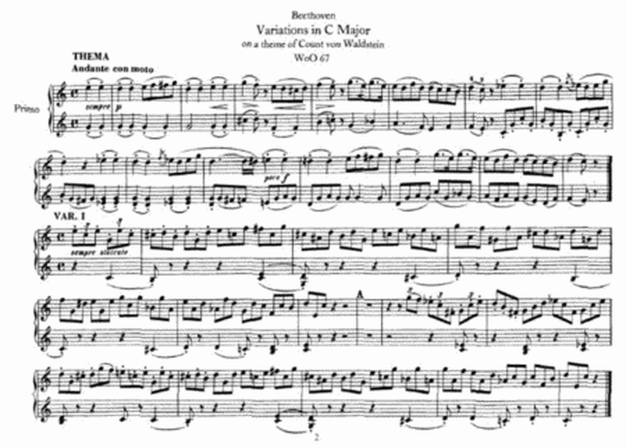L. v. Beethoven - Variations in C Major, on a theme of Count von Waldstein, WoO.67 (piano duet)
