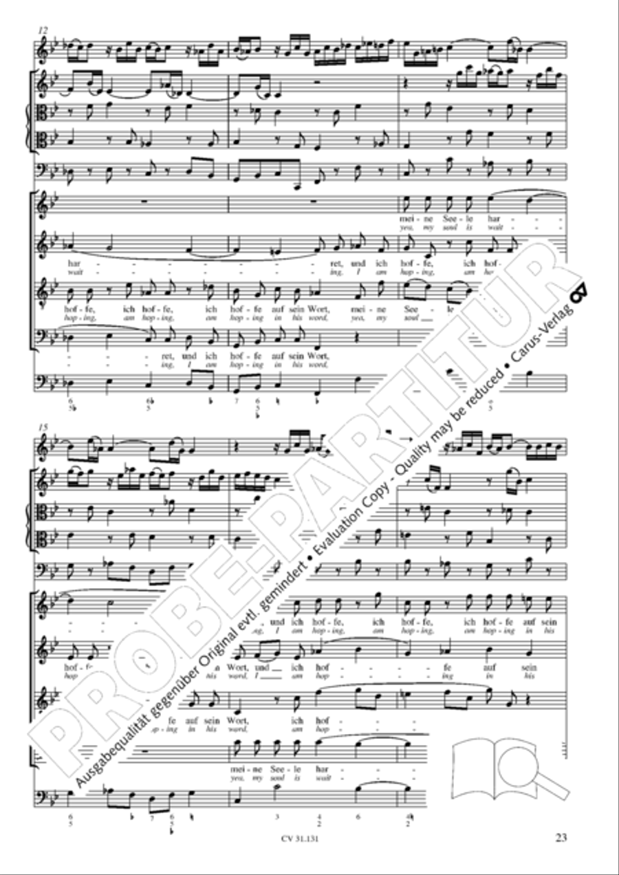Form the deep, Lord, cried I, Lord, to Thee (Aus der Tiefe rufe ich, Herr, zu dir) 4-Part scores gallery preview page 24
