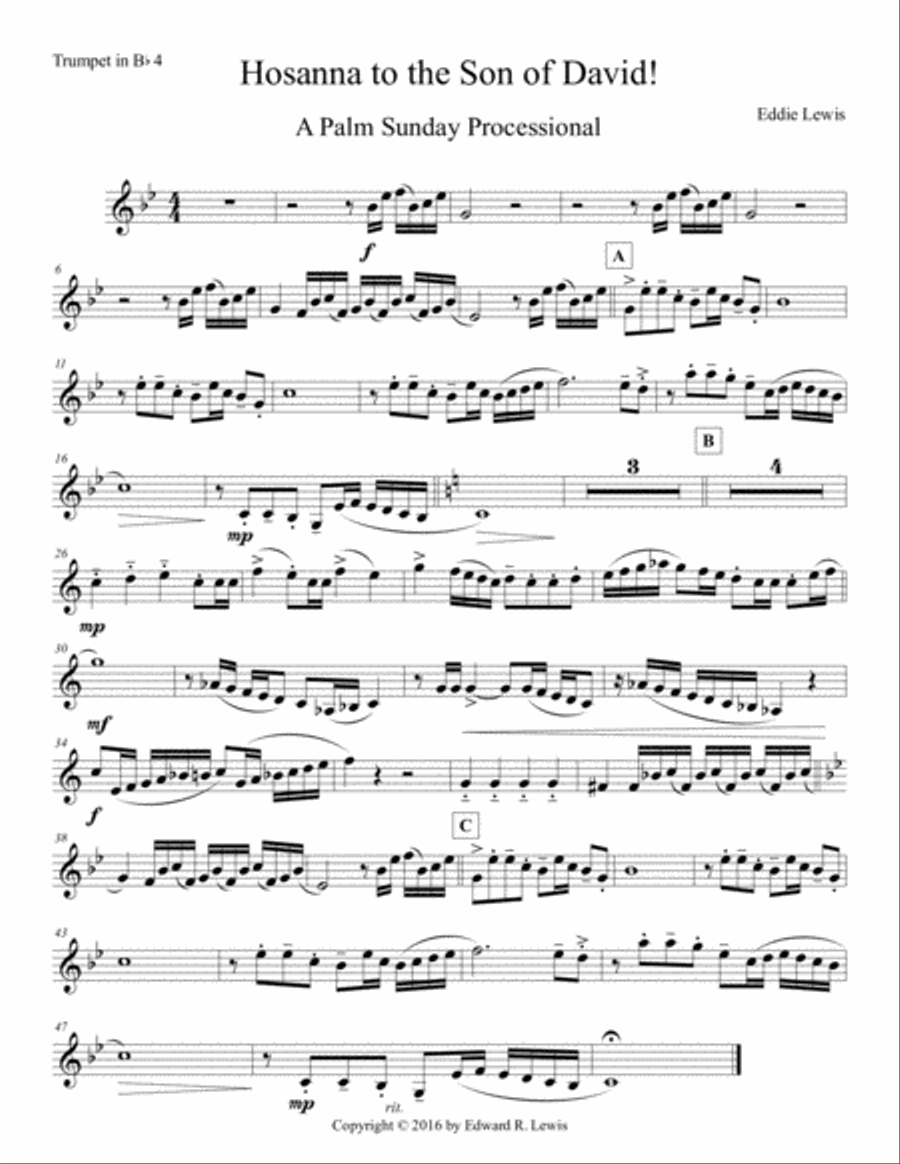 Hosanna to the Son of David Brass Ensemble scores gallery preview page 5