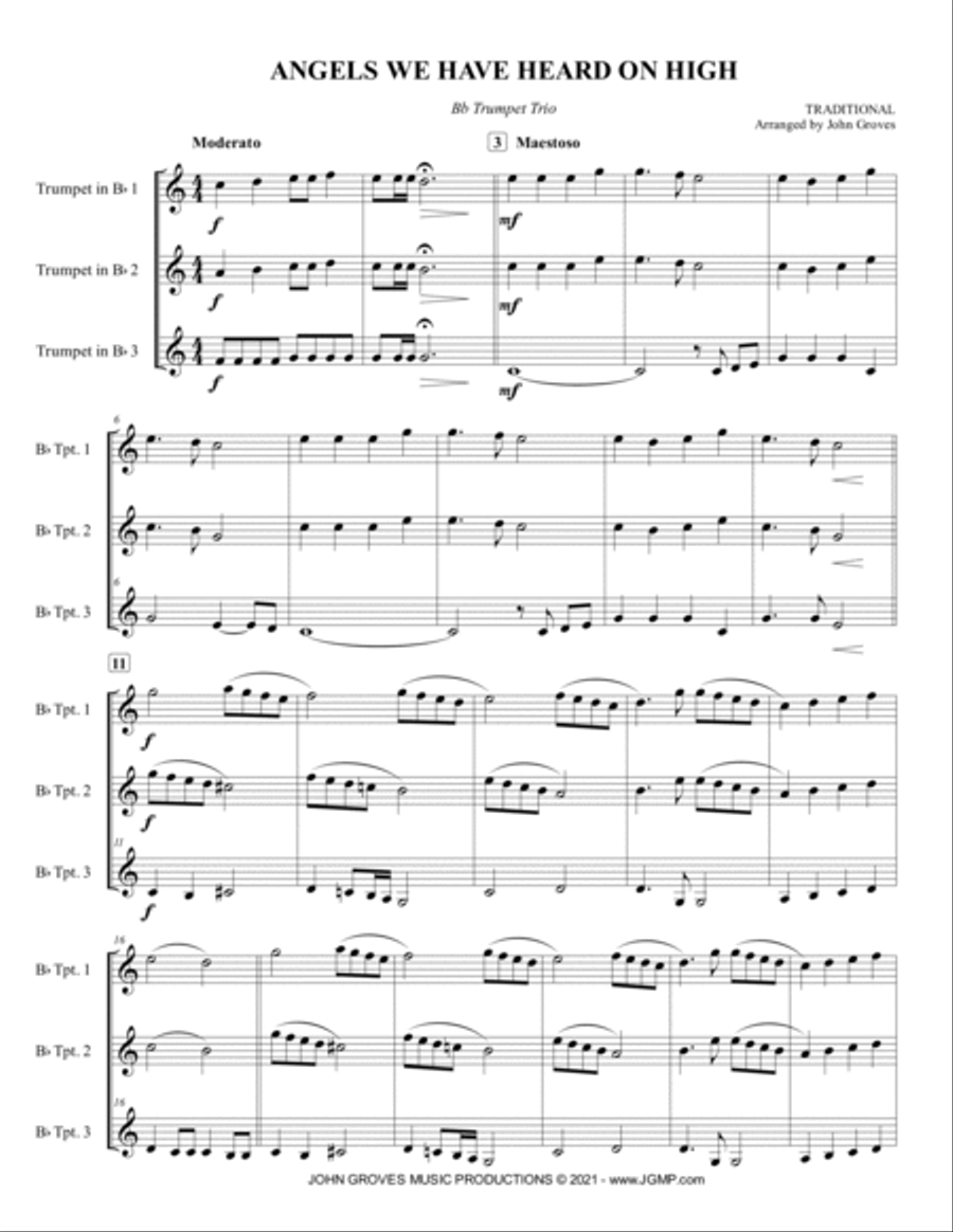 Angels We Have Heard On High - Trumpet Trio Trumpet Trio scores gallery preview page 2
