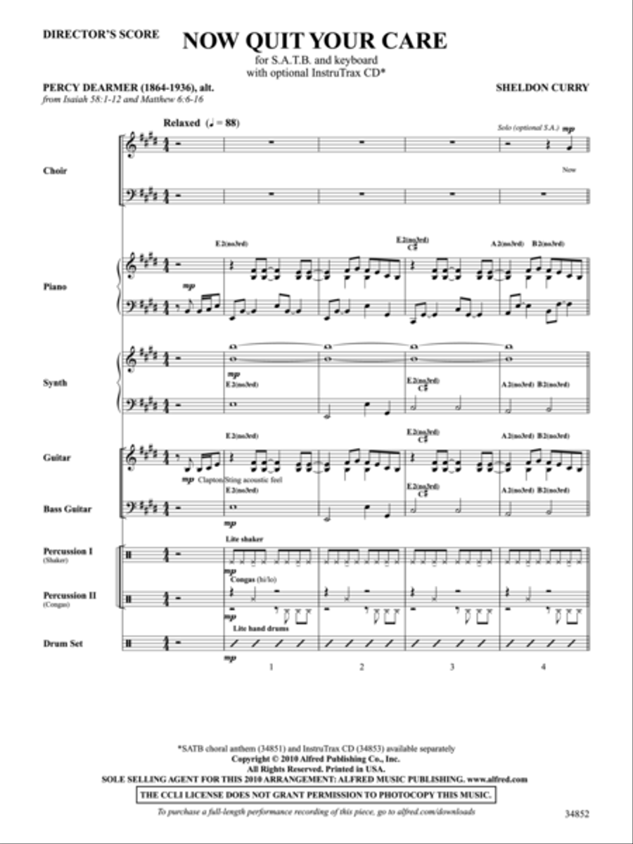 Now Quit Your Care Now Quit Your Care Choir scores gallery preview page 2