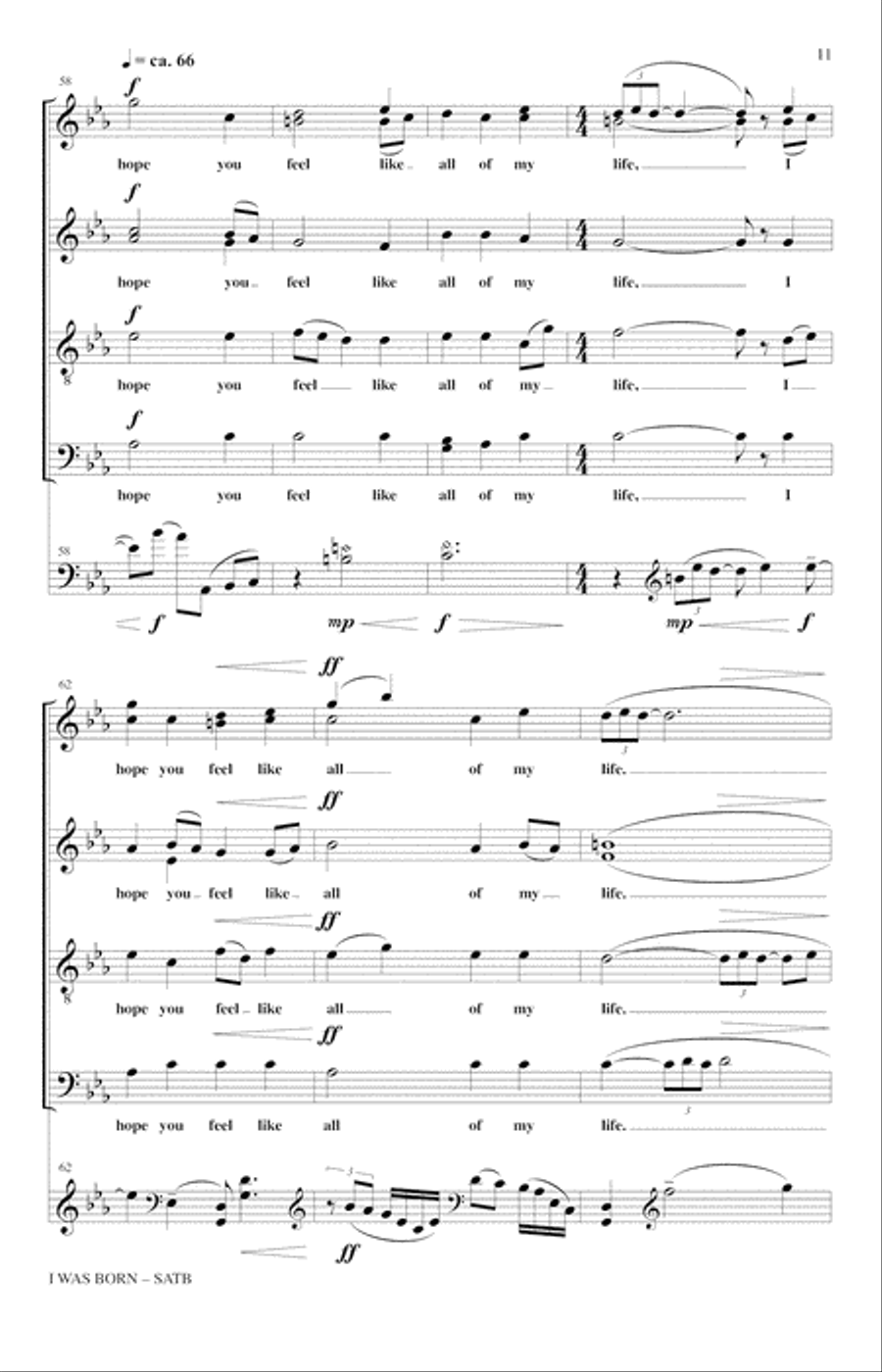 I Was Born 4-Part scores gallery preview page 9