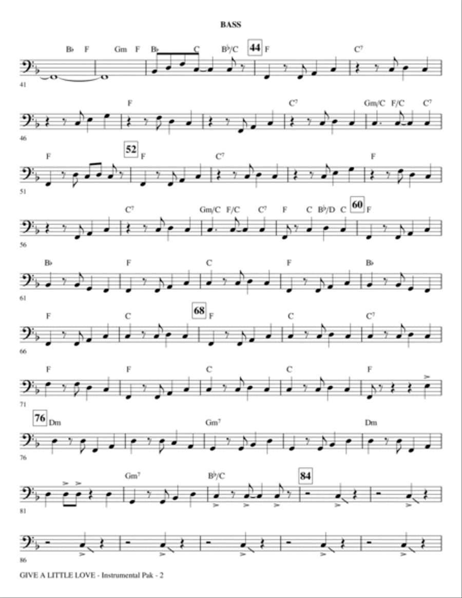 Give A Little Love (arr. Alan Billingsley) - Bass Choir scores gallery preview page 2
