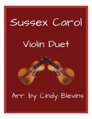 Book cover for Sussex Carol, for Violin Duet
