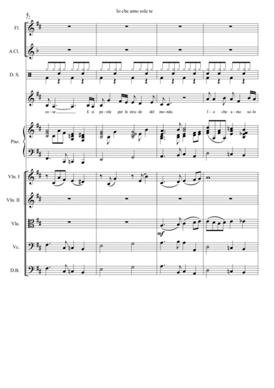 Io Che Amo Solo Te Clarinet scores gallery preview page 4