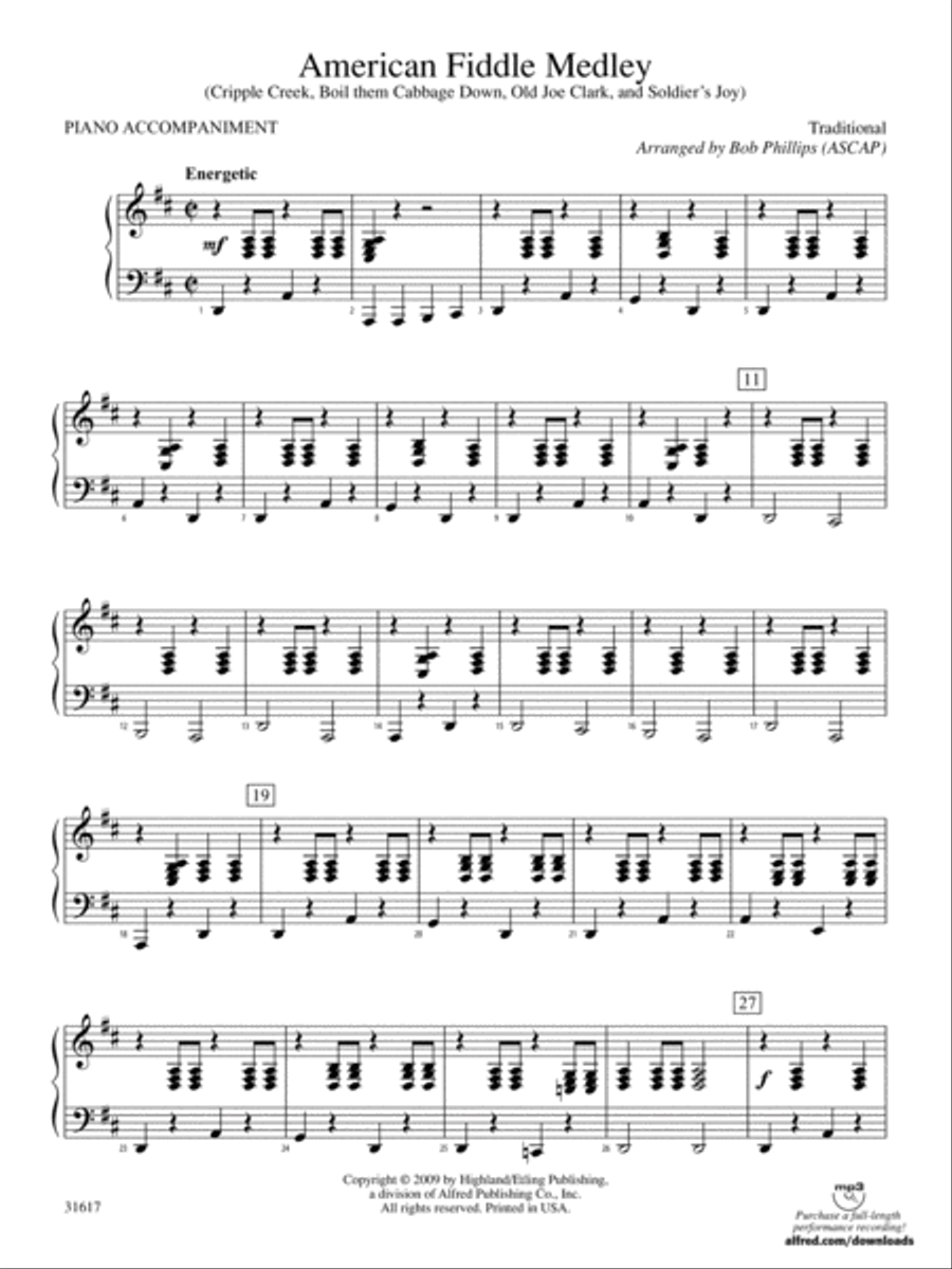 American Fiddle Medley: Piano Accompaniment Orchestra scores gallery preview page 1