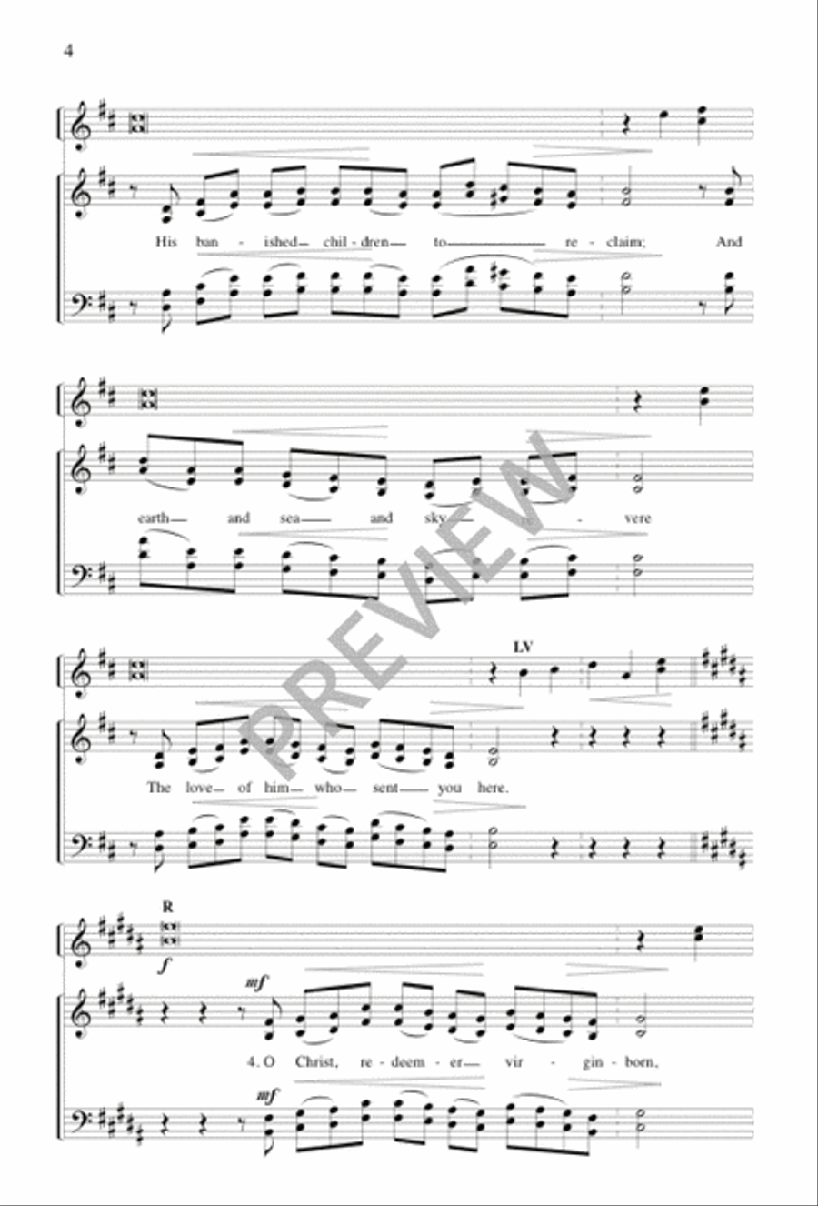 O Savior of Our Fallen Race 4-Part scores gallery preview page 5
