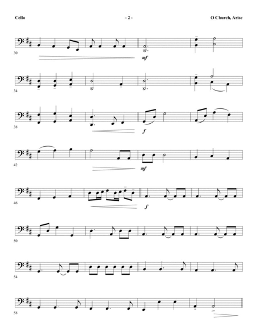 O Church, Arise (Arise, Shine) - Cello Choir scores gallery preview page 2