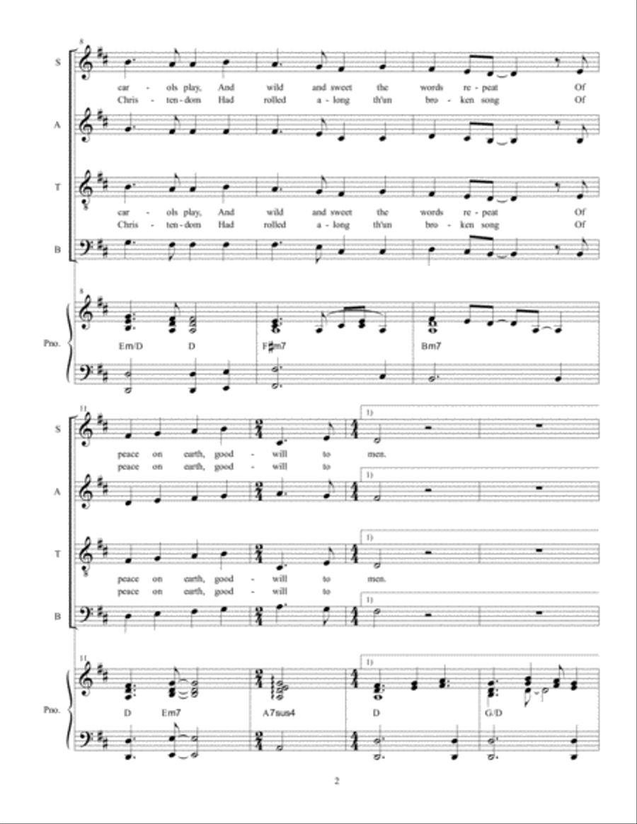 I Heard the Bells on Christmas Day 4-Part scores gallery preview page 3