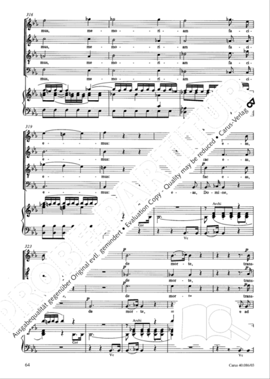 Requiem in C minor 4-Part scores gallery preview page 65