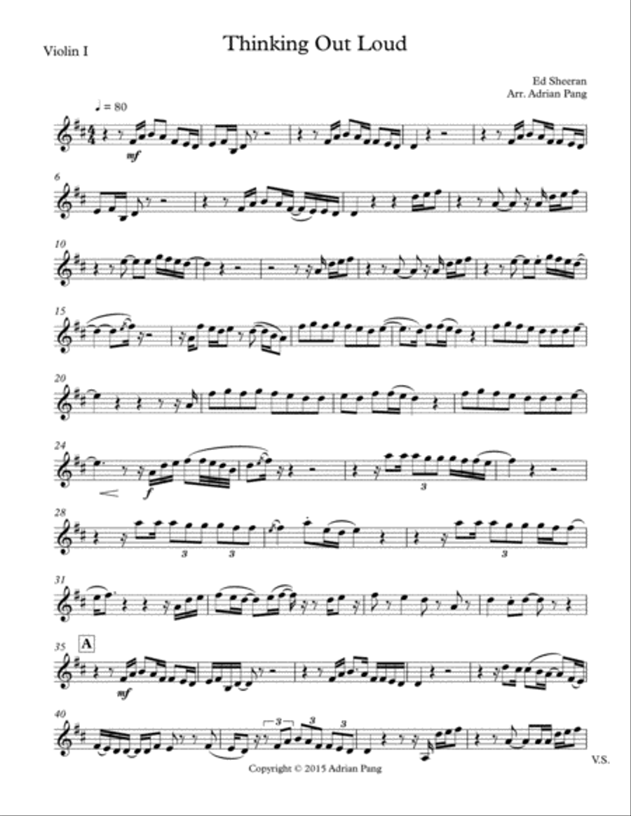 Thinking Out Loud String Quartet scores gallery preview page 1