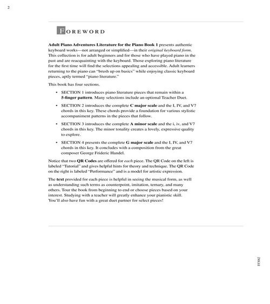Adult Piano Adventures Literature for the Piano Book 1 Piano Method scores gallery preview page 3