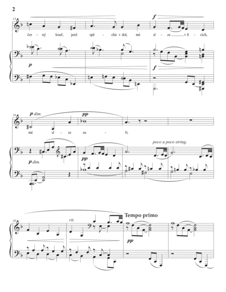DVORÁK: A les je tichý kolem kol, Op. 55 no. 3 (transposed to F major)