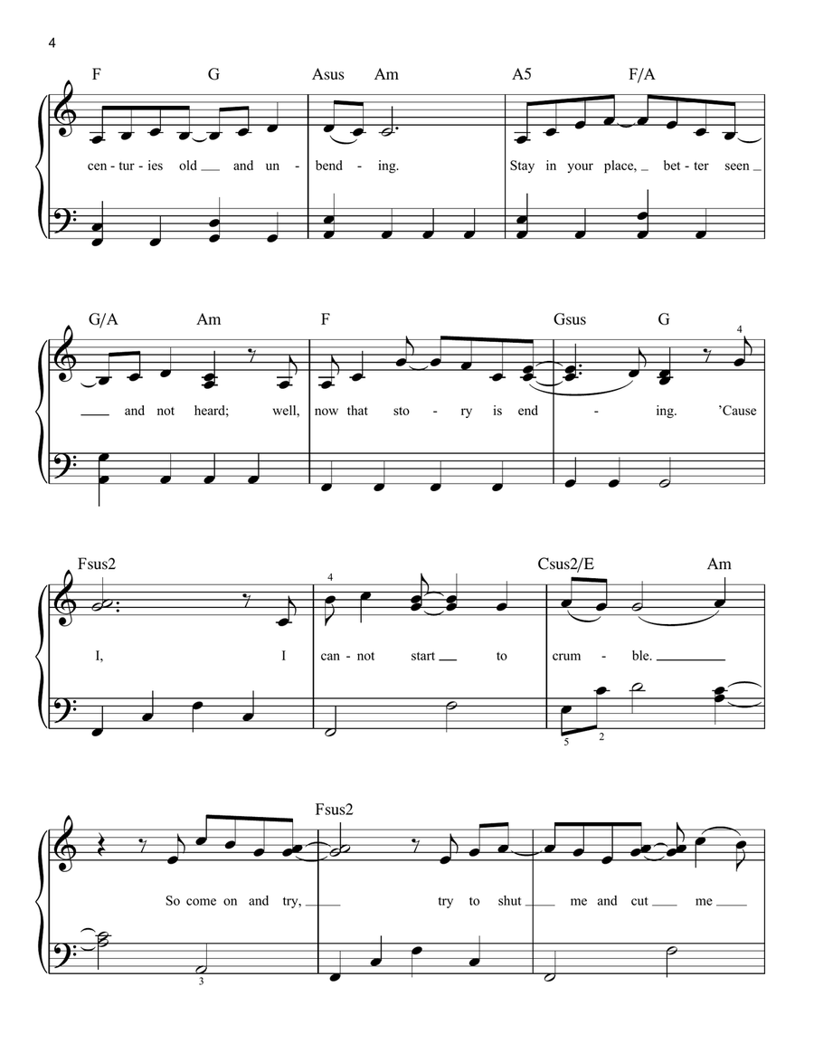 Speechless (from Disney's Aladdin) Easy Piano scores gallery preview page 4