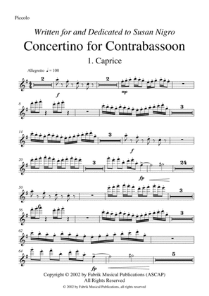 Barton Cummings: Concertino for contrabassoon and concert band, piccolo part