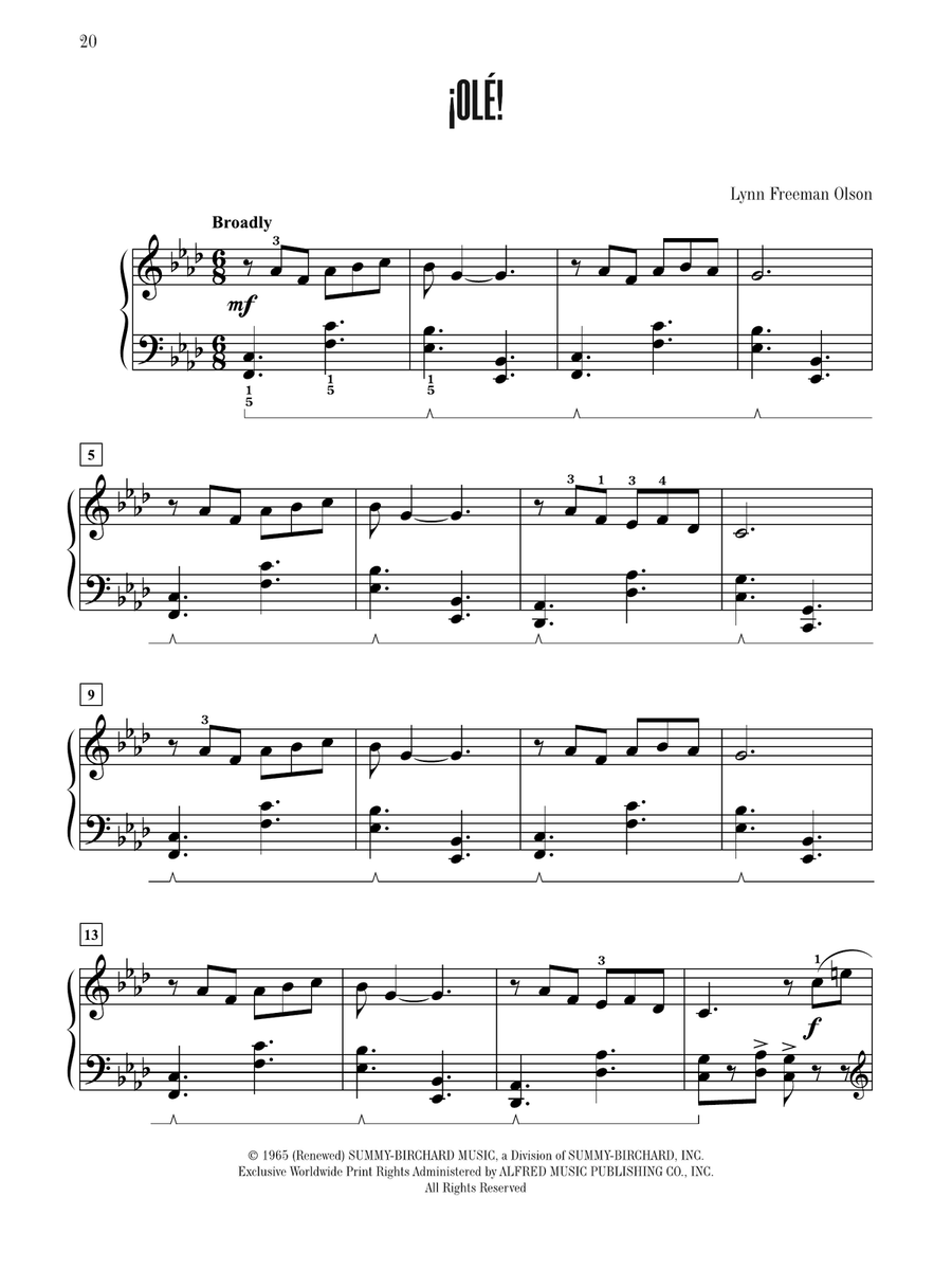 ¡Olé! - Piano Solo Piano Solo scores gallery preview page 1