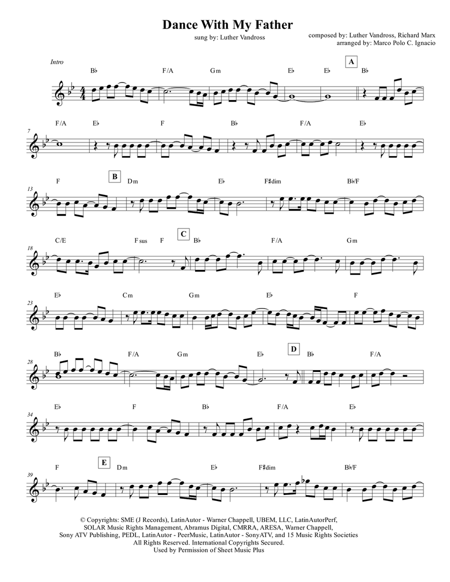 Dance With My Father Piano scores gallery preview page 1