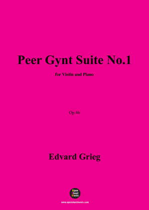 Book cover for Grieg-Peer Gynt Suite No.1,Op.46,for Violin and Piano