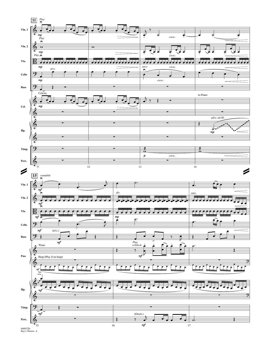 Rey's Theme - Conductor Score (Full Score) Orchestra scores gallery preview page 3