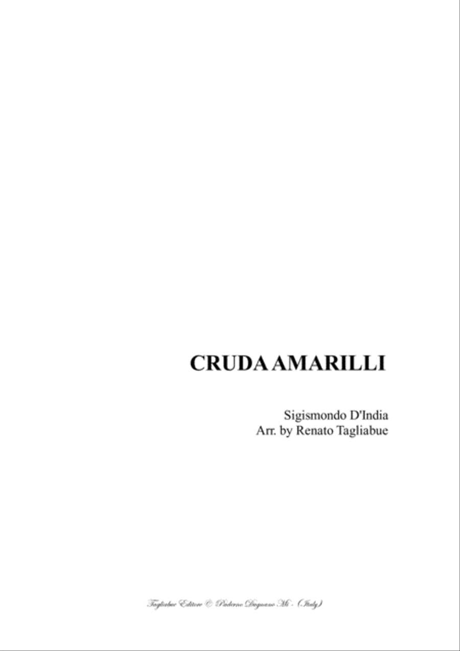 CRUDA AMARILLI - Sigismondo d'India - Arr. for SATTB Choir SATTB scores gallery preview page 1