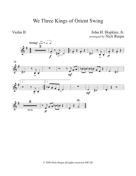 We Three Kings of Orient Swing (String Orchestra) Violin II part