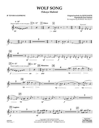 Wolf Song (Takaya Slulem) - Bb Tenor Saxophone