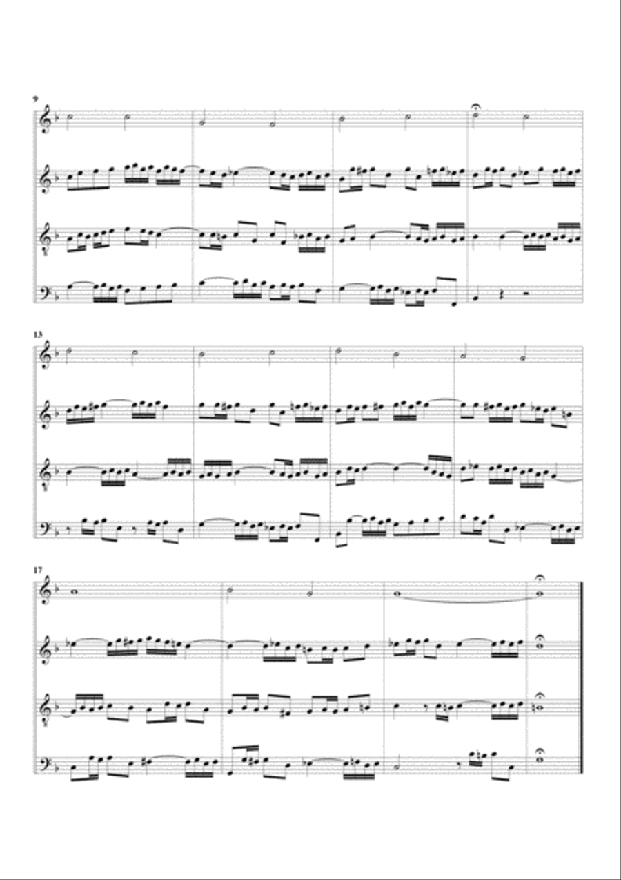 Christ ist erstanden, BWV 627 from Orgelbuechlein (arrangement for 4 recorders) Recorder scores gallery preview page 4