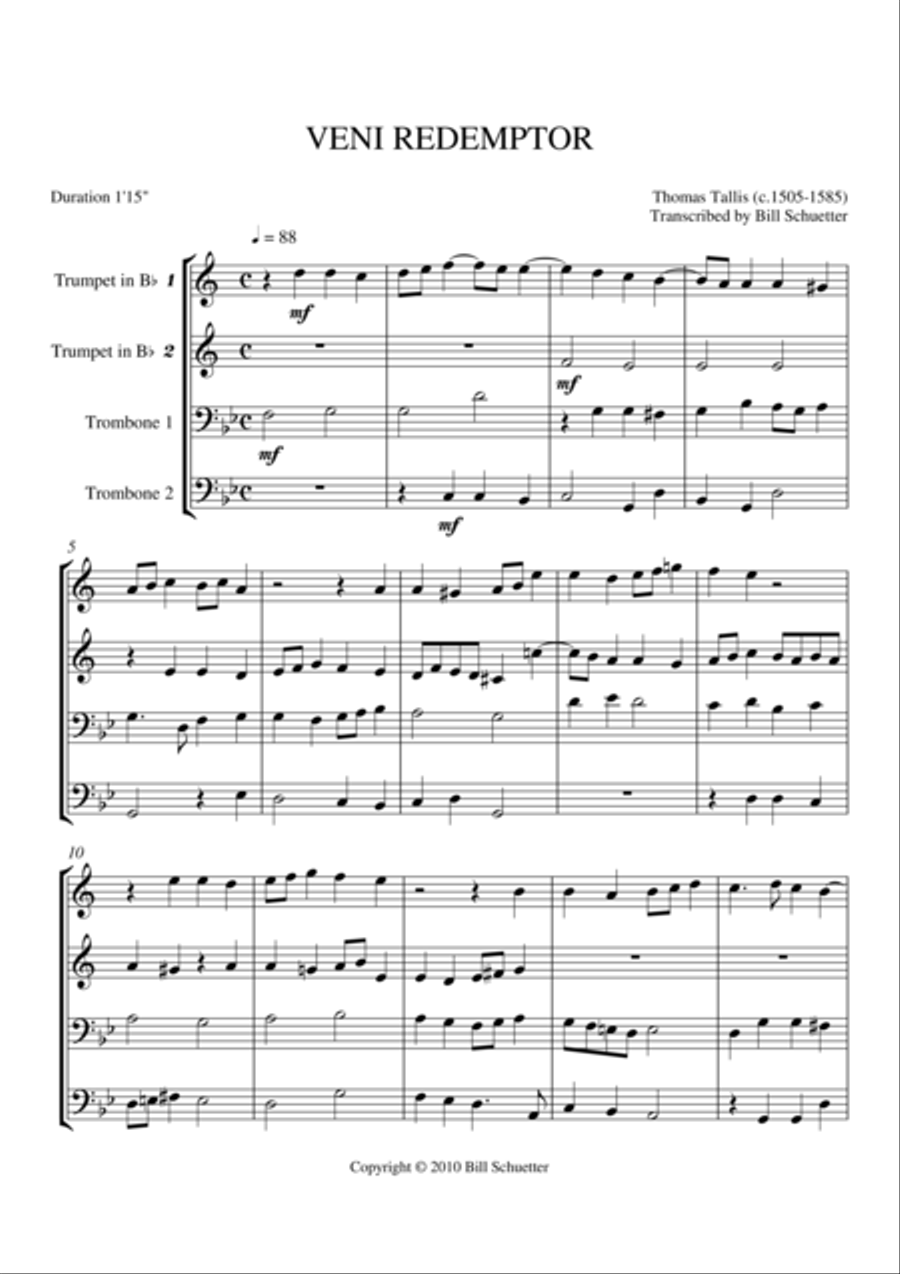 Veni Redemptor Veni Redemptor Trombone scores gallery preview page 2