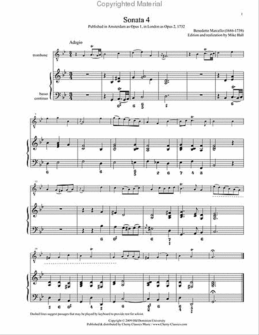 Sonatas 4-6 for Trombone & Keyboard Piano scores gallery preview page 9