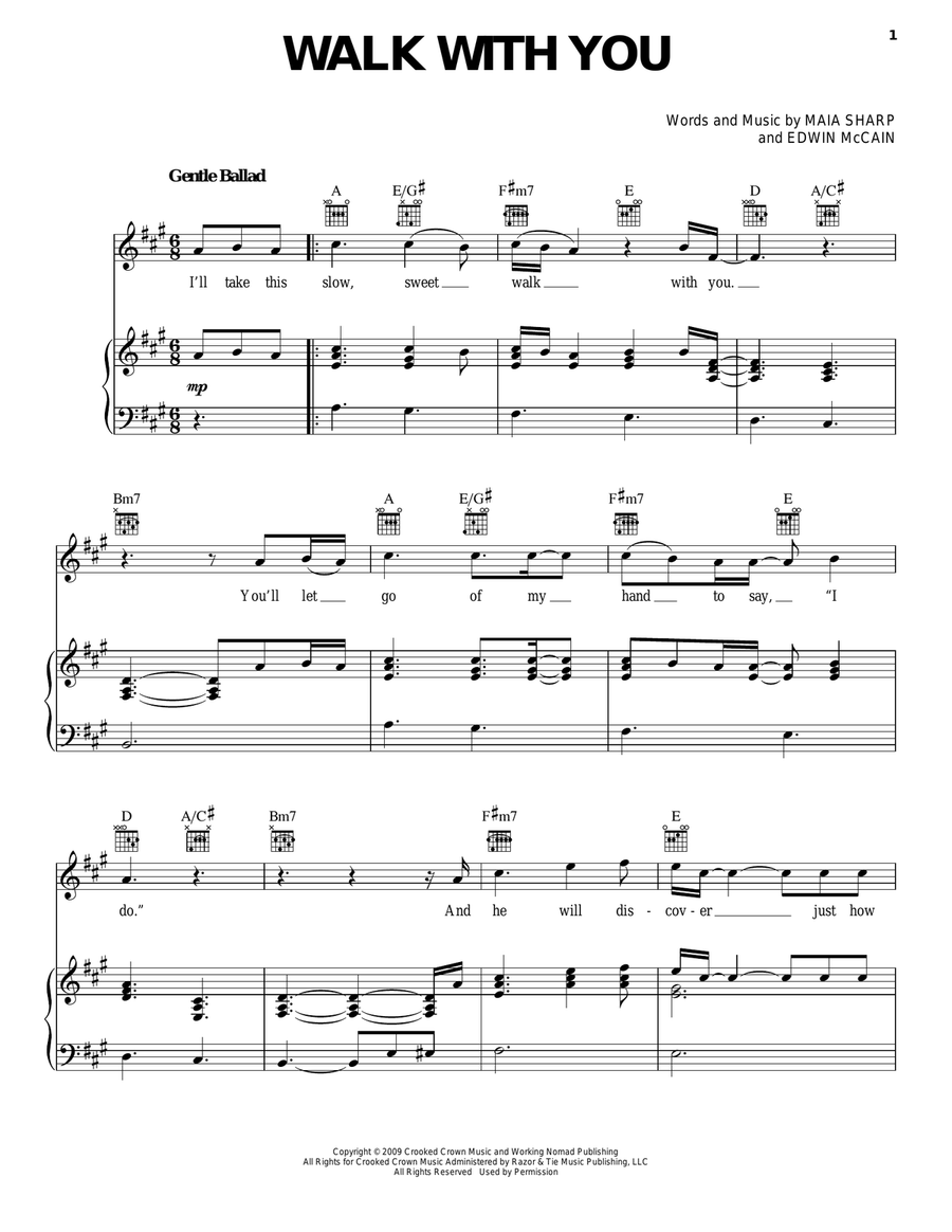 Walk With You Acoustic Guitar scores gallery preview page 1