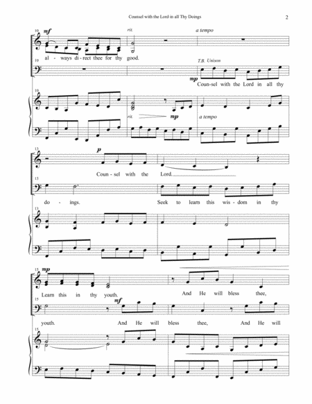 Counsel with the Lord in All Thy Doings - SATB image number null