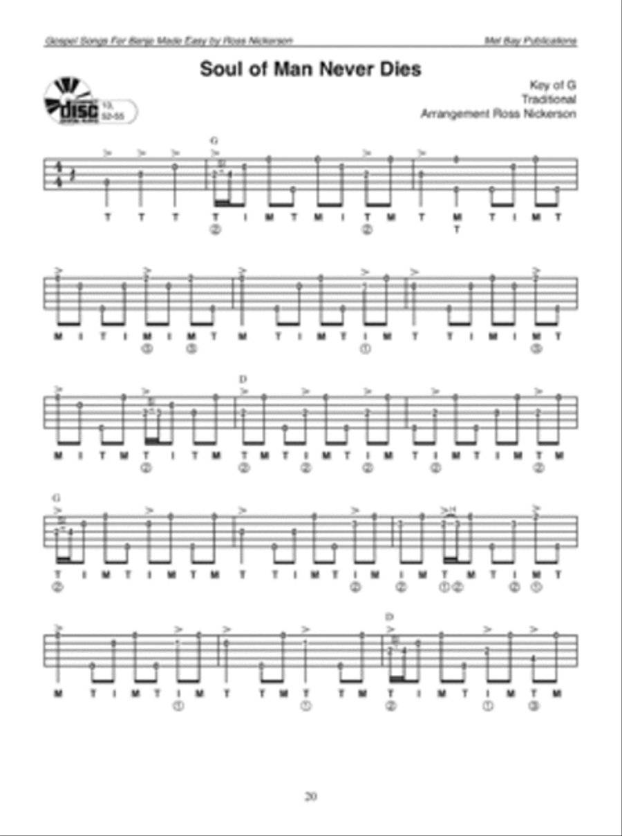 Gospel Songs for Banjo Made Easy 5-String Banjo scores gallery preview page 3