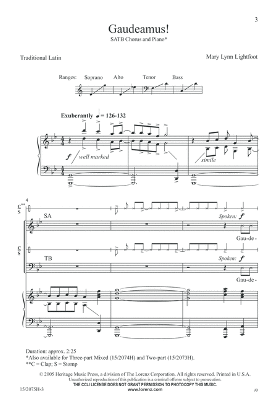 Gaudeamus! 4-Part scores gallery preview page 3