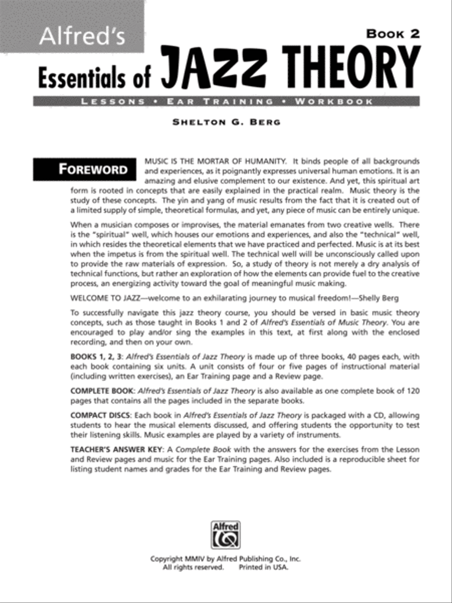 Alfred's Essentials of Jazz Theory, Book 2 CD scores gallery preview page 2