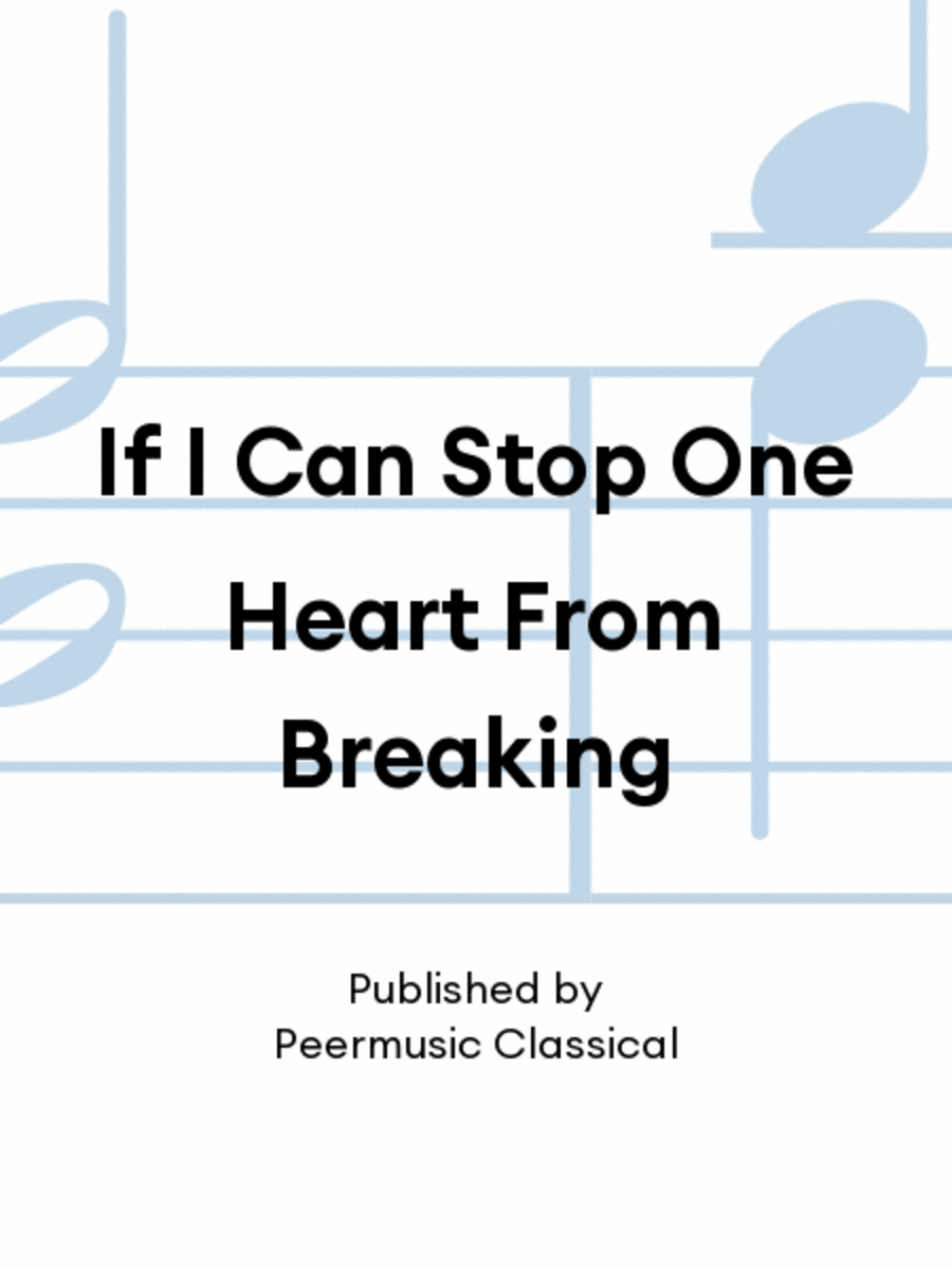 If I Can Stop One Heart From Breaking Chamber Music scores gallery preview page 1