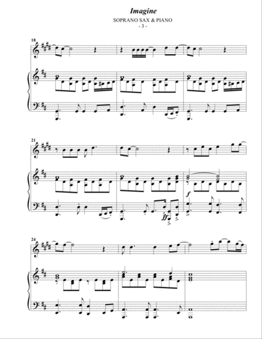Imagine Soprano Saxophone scores gallery preview page 3