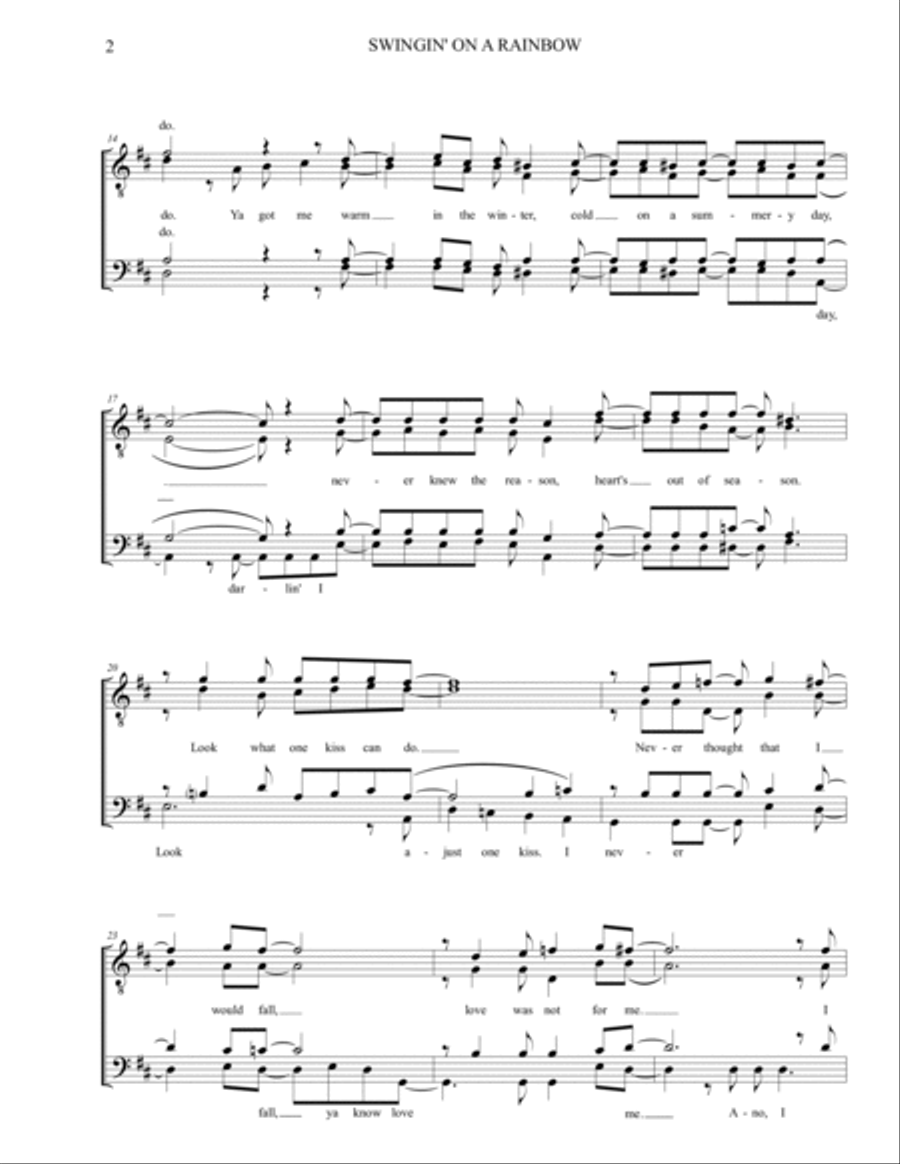 Swingin' On A Rainbow A Cappella scores gallery preview page 2