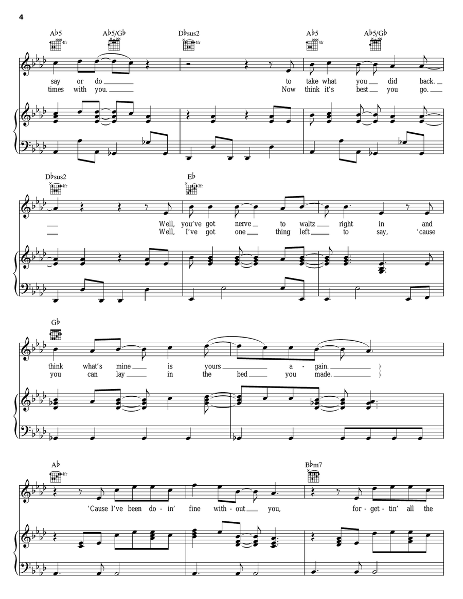 Love Don't Live Here Piano, Vocal, Guitar scores gallery preview page 4