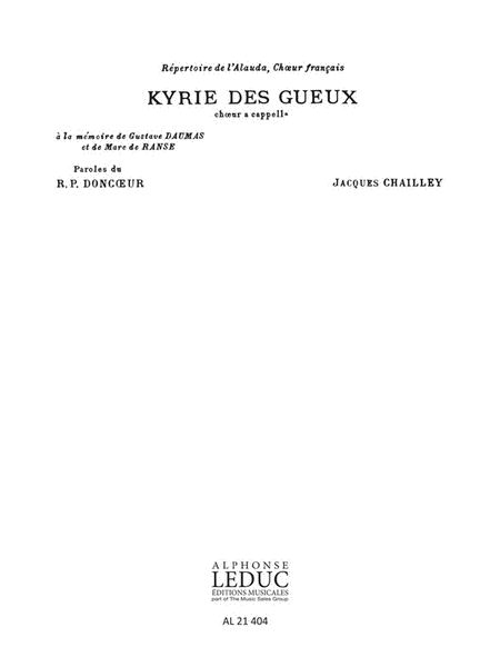 Kyrie Des Gueux (choral-mixed A Cappella)