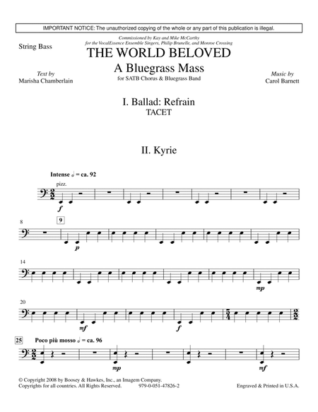 The World Beloved: A Bluegrass Mass - Bass
