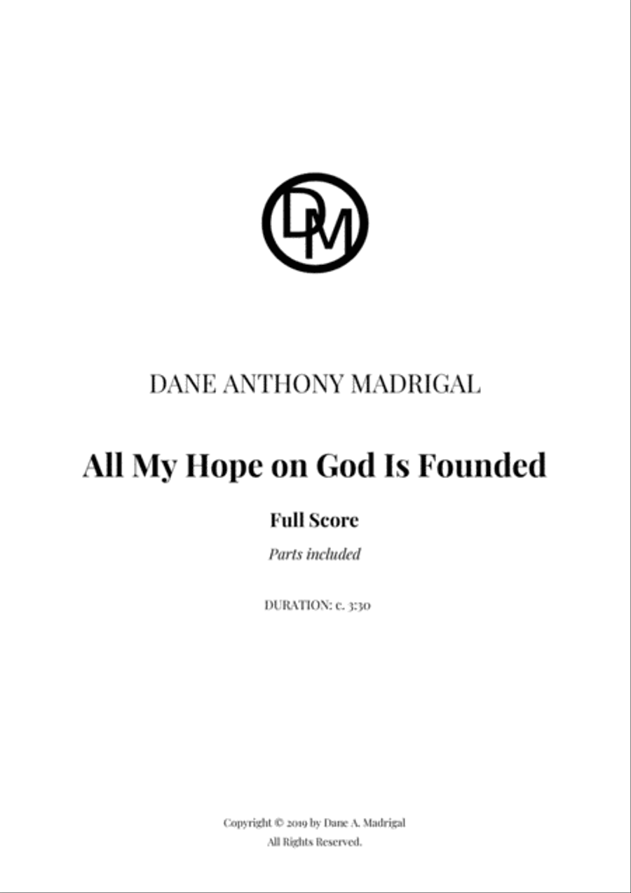 All My Hope on God Is Founded (Full Score & Parts) 4-Part scores gallery preview page 1