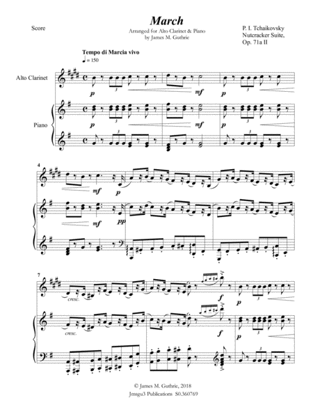 Tchaikovsky: March from Nutcracker Suite for Alto Clarinet & Piano image number null