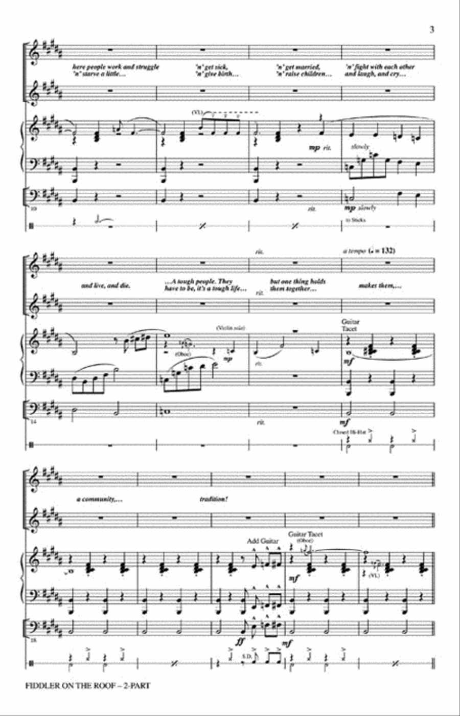 Fiddler on the Roof (Choral Medley) 2-Part scores gallery preview page 3