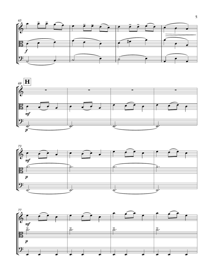 Carol Of The Bells Violin Viola Cello Trio String Trio scores gallery preview page 5
