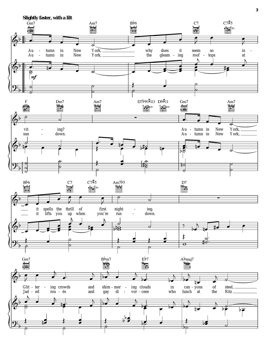 Autumn In New York Guitar scores gallery preview page 3